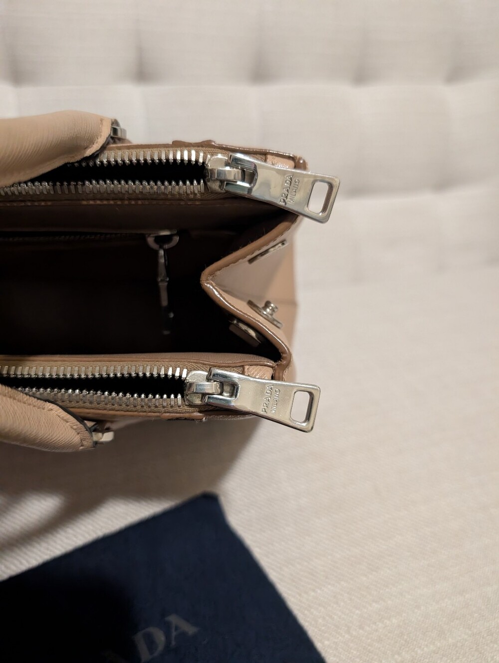 PRADA tricolor stripe Saffiano Top Handle Satchel - Picture 15 of 17